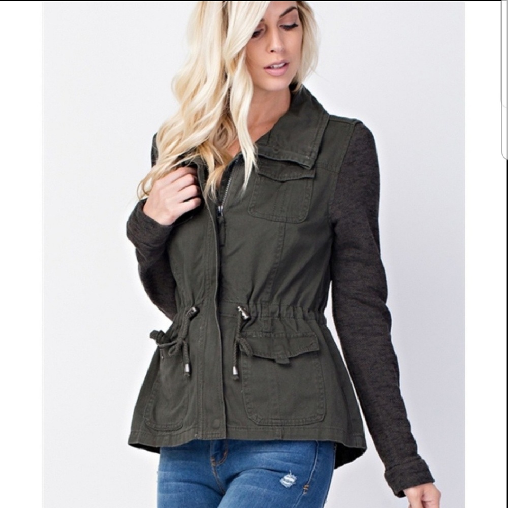 LAST 1!🍁Green Gray Anorak Utility Jacket - Picture 2 of 7